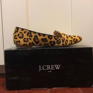 J Crew leopard loafers